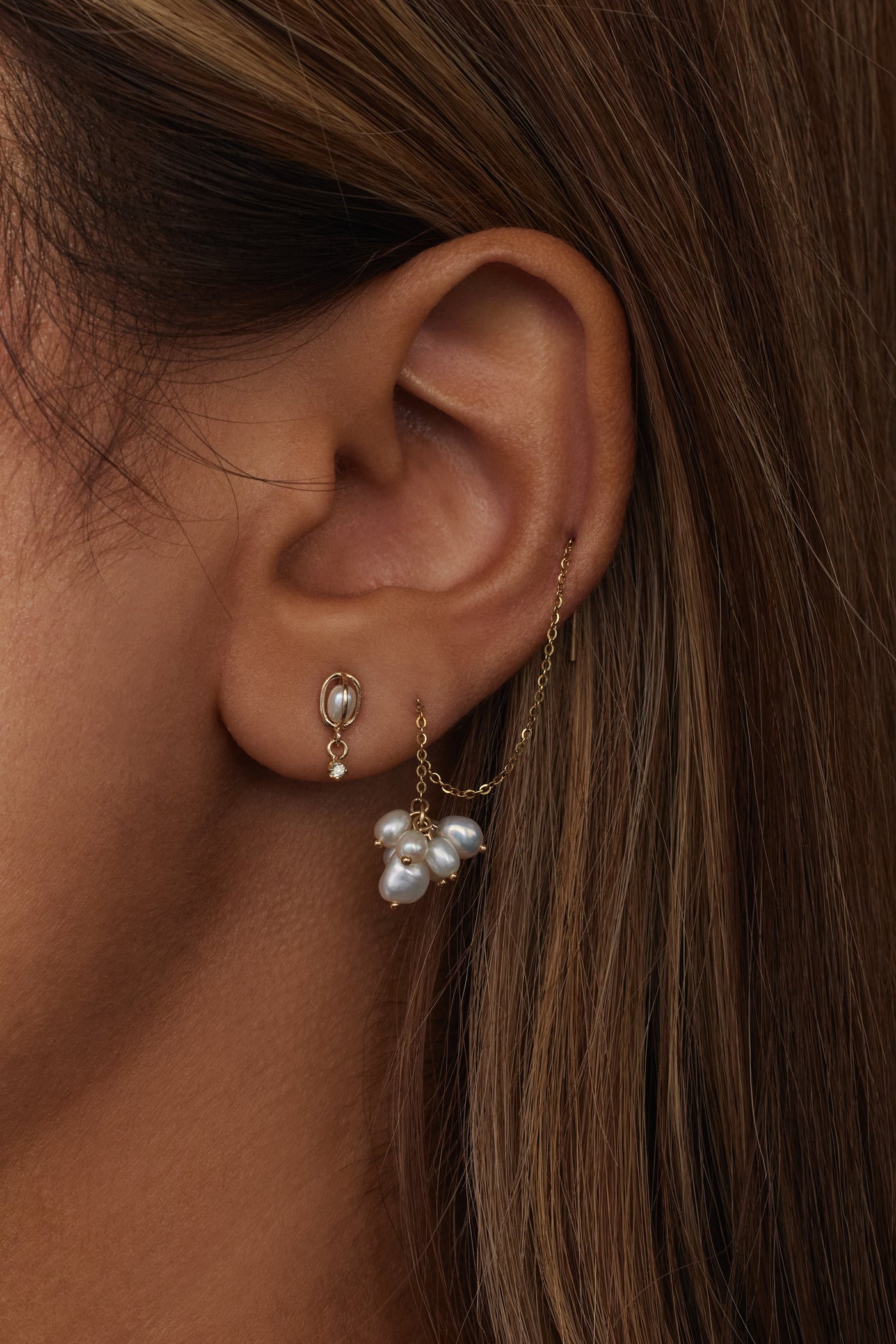 Dash Pearl Earrings - Sterling Silver – Atelier LAF Montreal